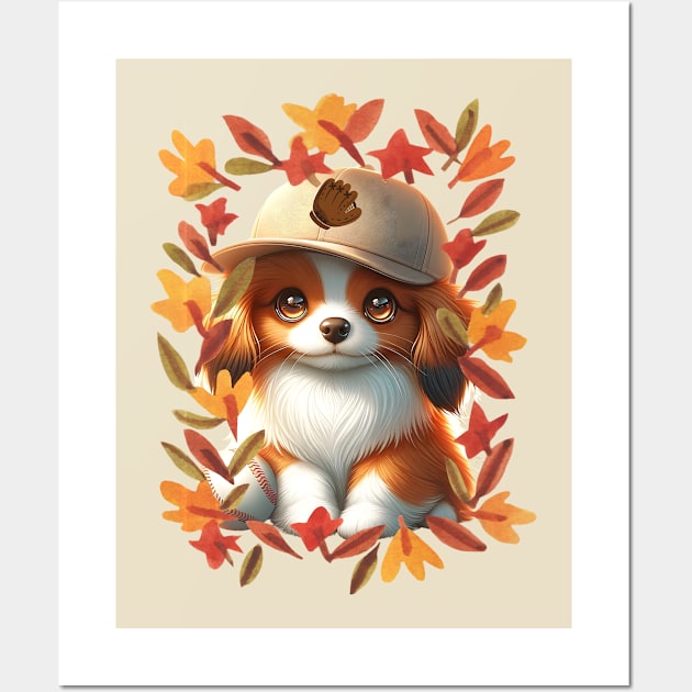 Autumn With Nederlandse Kooikerhondje Wall Art by FashionPulse